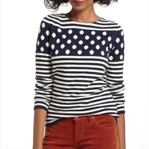 Anthropologie Polka Dots & Stripes Sweater